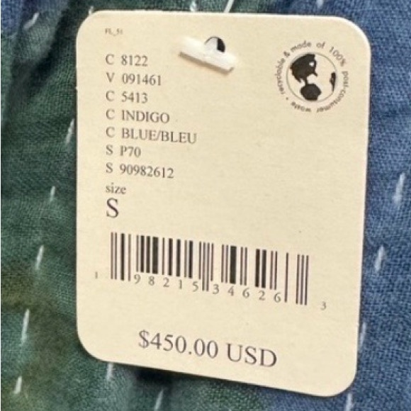 NWT FP Dr Collectors Textured Green and Indigo Pleated Kantha Pants - Picture 11 of 17